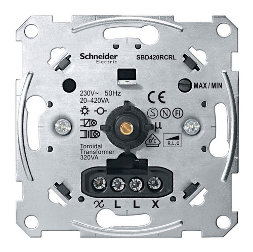 Механизм поворотно-нажимного светорегулятора-переключателя Schneider Electric Коллекции Merten, 20-420Вт
