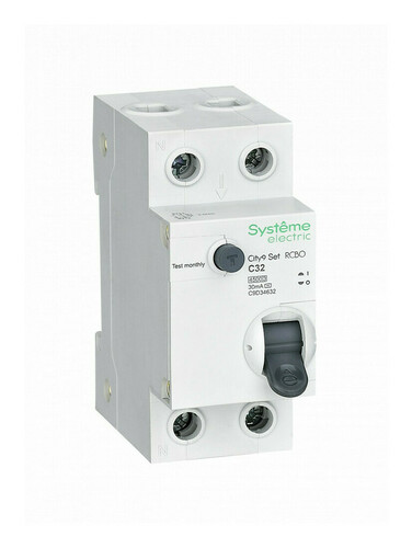 Дифавтомат Systeme Electric City9 Set 1P+N 32А (C) 4.5 кА, 30 мА (AC), C9D34632