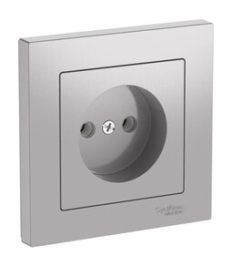 Systeme Electric AtlasDesign Алюминий Розетка без заземления, 16А, в сборе, быстрозажим. клем.
