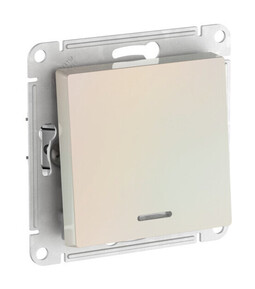Systeme Electric AtlasDesign Жемчуг Выключатель 1-клавишный с подсвет.,сх.1а, 10АХ, мех., быстрозажим. клем.