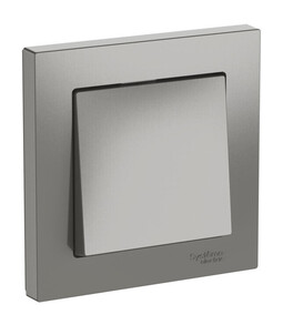 Systeme Electric AtlasDesign Сталь Выключатель 1-клавишный, сх.1, 10АХ, в сборе, быстрозажим. клем.