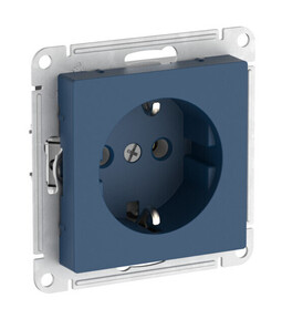 Systeme Electric AtlasDesign Аквамарин Розетка с заземлением, 16А, мех., быстрозажим. клем.