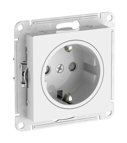 Systeme Electric AtlasDesign Art Белый Розетка с заземлением со шторками, 16А, мех., быстрозажим. клем.
